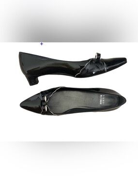NWOT Stuart Weitzman Gold Kitten Heel size 9.5 patent leather black 2” heel